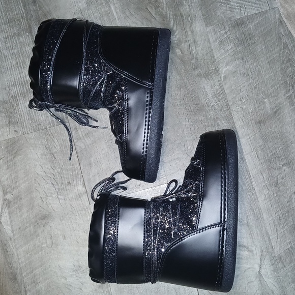 NWT 🌙 black midnight glitter moon boots size 8 - Picture 16 of 17